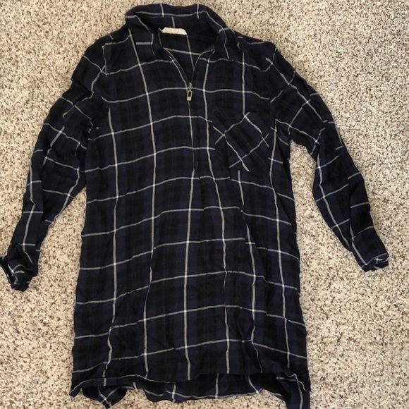 Koton Casual Plaid Navy Shirt - Picture 1 of 4